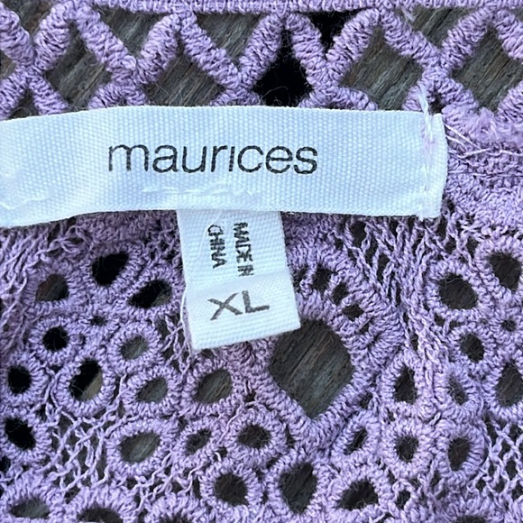 Maurices lilac lace boho blouse L-XL - Picture 11 of 12